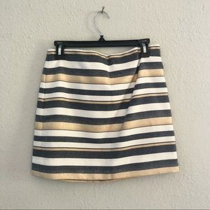 J Crew Metallic Stripe Mini Skirt